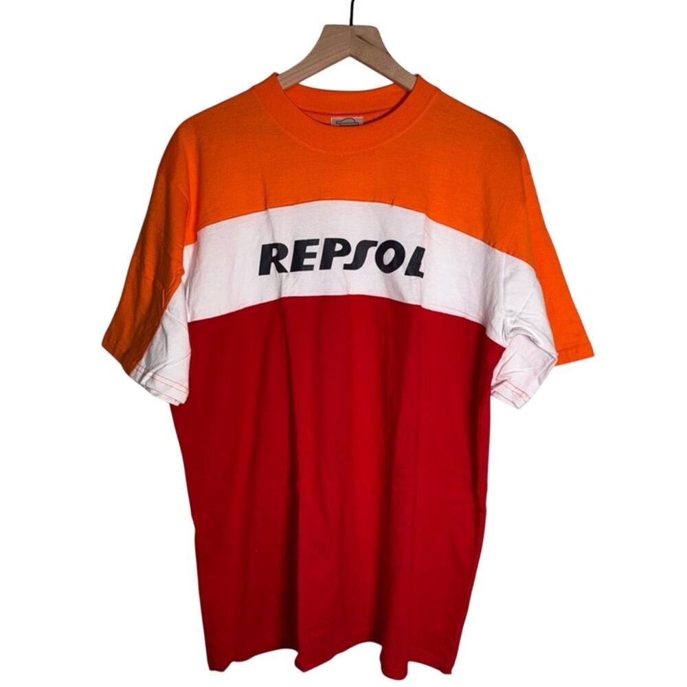 REPSOL MOTO racing biker color block motor team cotton team tshirt L